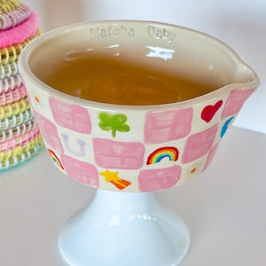 PREORDER: luck charms handmade matcha bowl-handmade matcha bowl-cute matcha bowl-ceramic matcha bowl-handmade matcha set-cute matcha-matcha