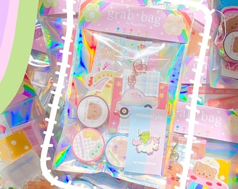 bolsa de agarre de papelería kawaii-bolsa de agarre linda, bolsa de oops, paquete de papelería misterioso, bolsas de agarre, suministros de diario de balas, agarre de papelería misteriosa japonesa