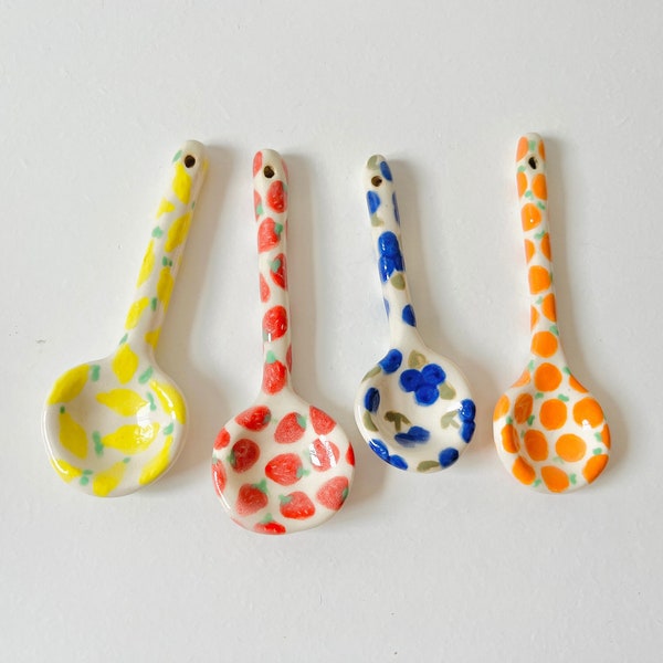 PREORDER: handmade ceramic fruit spoons-handmade spoons