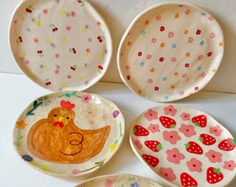 PREORDER:handmade stoneware ceramic dinner plate-ceramic plate-handmade plate-aesthetic plate-serving plate-cute plate-pottery plate-plate