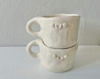 PREORDER:cute smiling ceramic mug- handmade ceramic mug-happy face ceramic mug-plain coffee mug-handmade ceramic mug-handmade mug