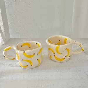 PREORDER:bananas handmade ceramic mug-clay mug handmade,handmade mug,aesthetic mug,modern coffee mug,cute mug,banana mug,ceramic mug,bananas