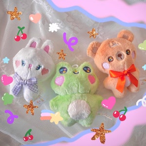 happylilbear friends plushie keychains-plush keychain-plush-cute plushie-plushie accessory-plush toy-frog plush-froggy-bear plush-plush gift