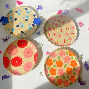 PREORDER: cute speckled stoneware clay ceramic dish-ceramic dish,ceramic plate,cute ceramic plate,handmade plate,handmade ceramic plate