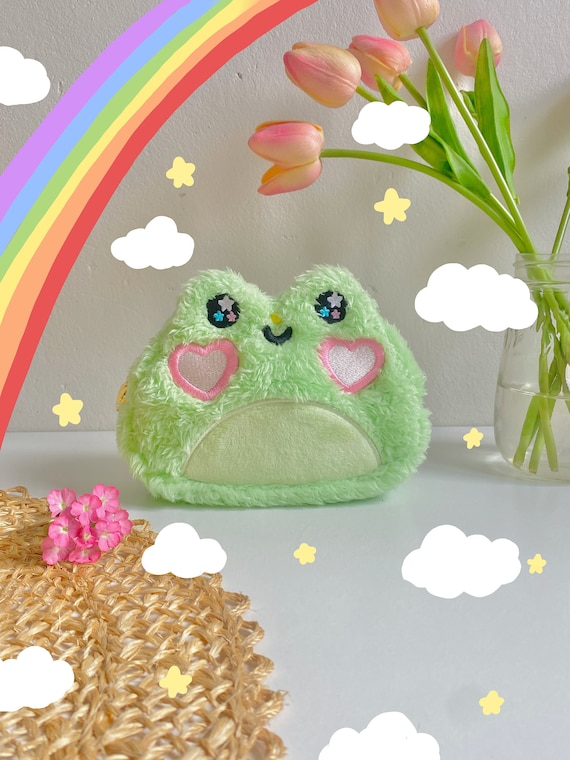 The Froggy Pouch froggy Bag frog Bag frog Purse women Plush Bag cute Frog Plush frog Plushie cute Makeup Bag frog Wallet frog Animal Plush Etsy
