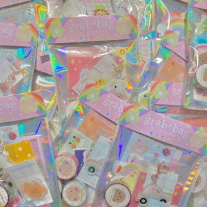 kawaii stationery grab bag-cute grab bag,oops bag,mystery stationery pack,grab bags,bullet journal supplies,japanese mystery stationery grab image 3