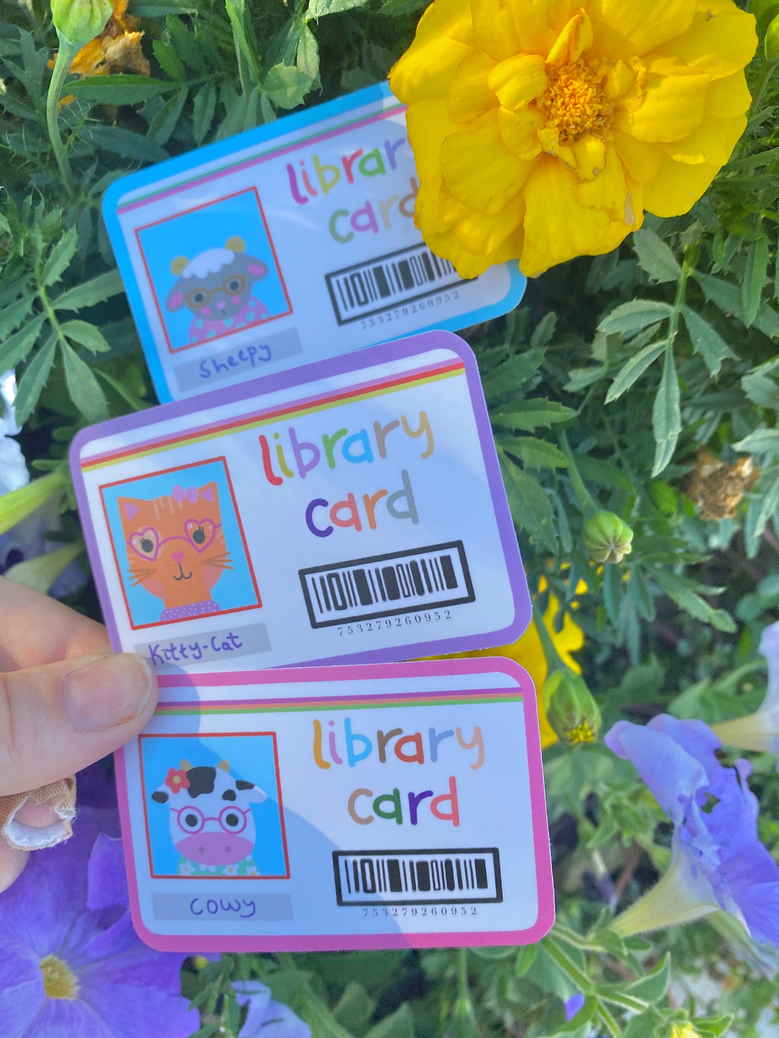The Library Card Set-library Card Sticker-library - Etsy
