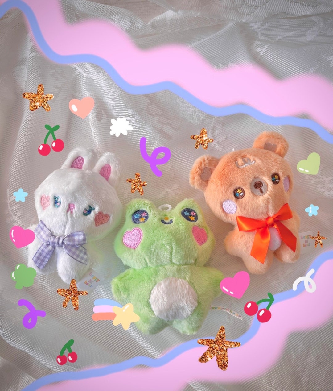 Happylilbear Friends Plushie Keychains-plush Keychain-plush-cute ...