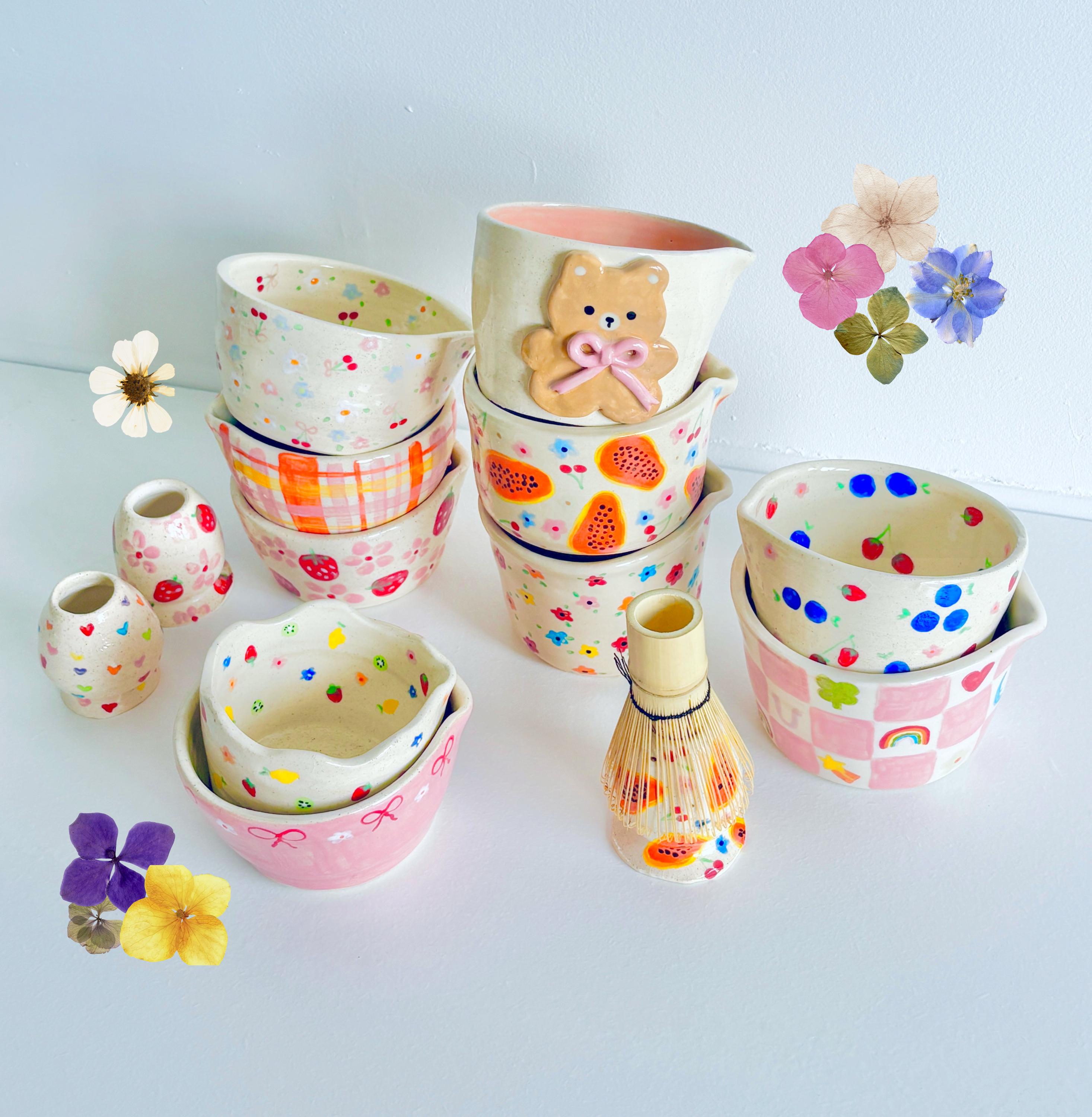 予約販売：かわいい抹茶碗各種 - かわいい抹茶碗 - 手作り抹茶碗