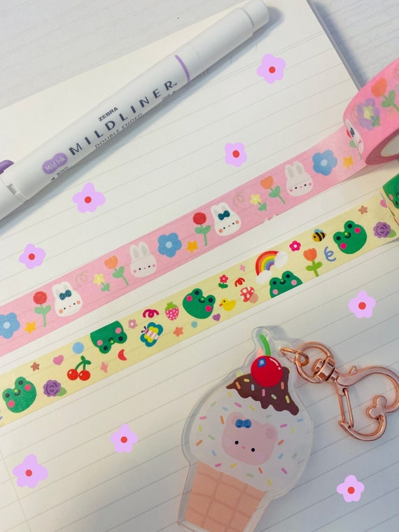 cute washi tape // kawaii washi tape, bear washi tape, bunny washi tape,  cute bujo washi tape,colorful washi tape,cute stationery washi tape