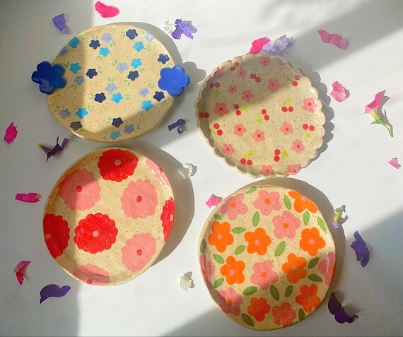 PREORDER: cute speckled stoneware clay ceramic dish-ceramic dish,ceramic plate,cute ceramic plate,handmade plate,handmade ceramic plate