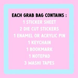 kawaii stationery grab bag-cute grab bag,oops bag,mystery stationery pack,grab bags,bullet journal supplies,japanese mystery stationery grab image 2