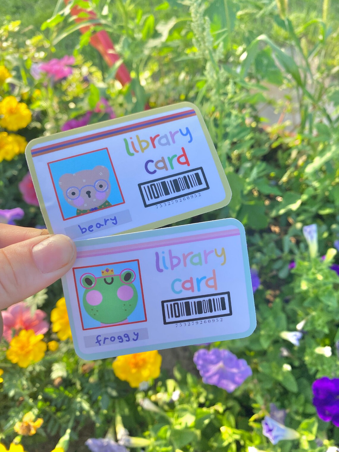 The Library Card Set-library Card Sticker-library - Etsy