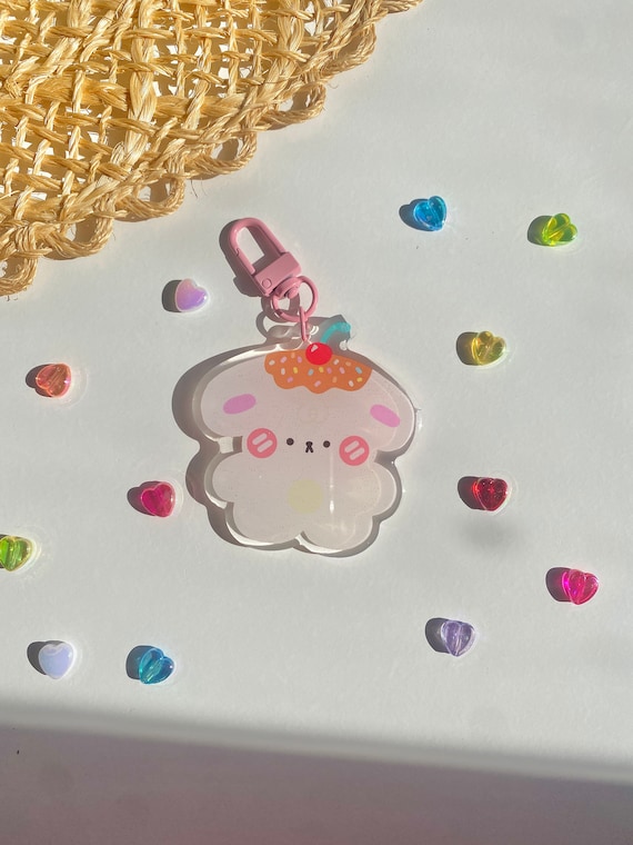 Sundae the Ice Cream Dog-acrylic Keychaincute Dog - Etsy