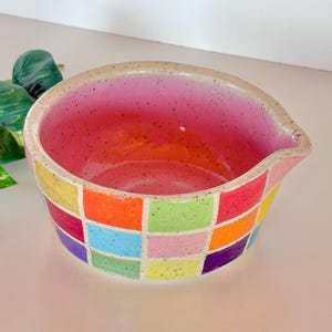 color blocked stoneware matcha bowl-colorful matcha bowl-unique matcha bowl-handmade matcha bowl-artisian matcha bowl-matcha bowl gift-bowl
