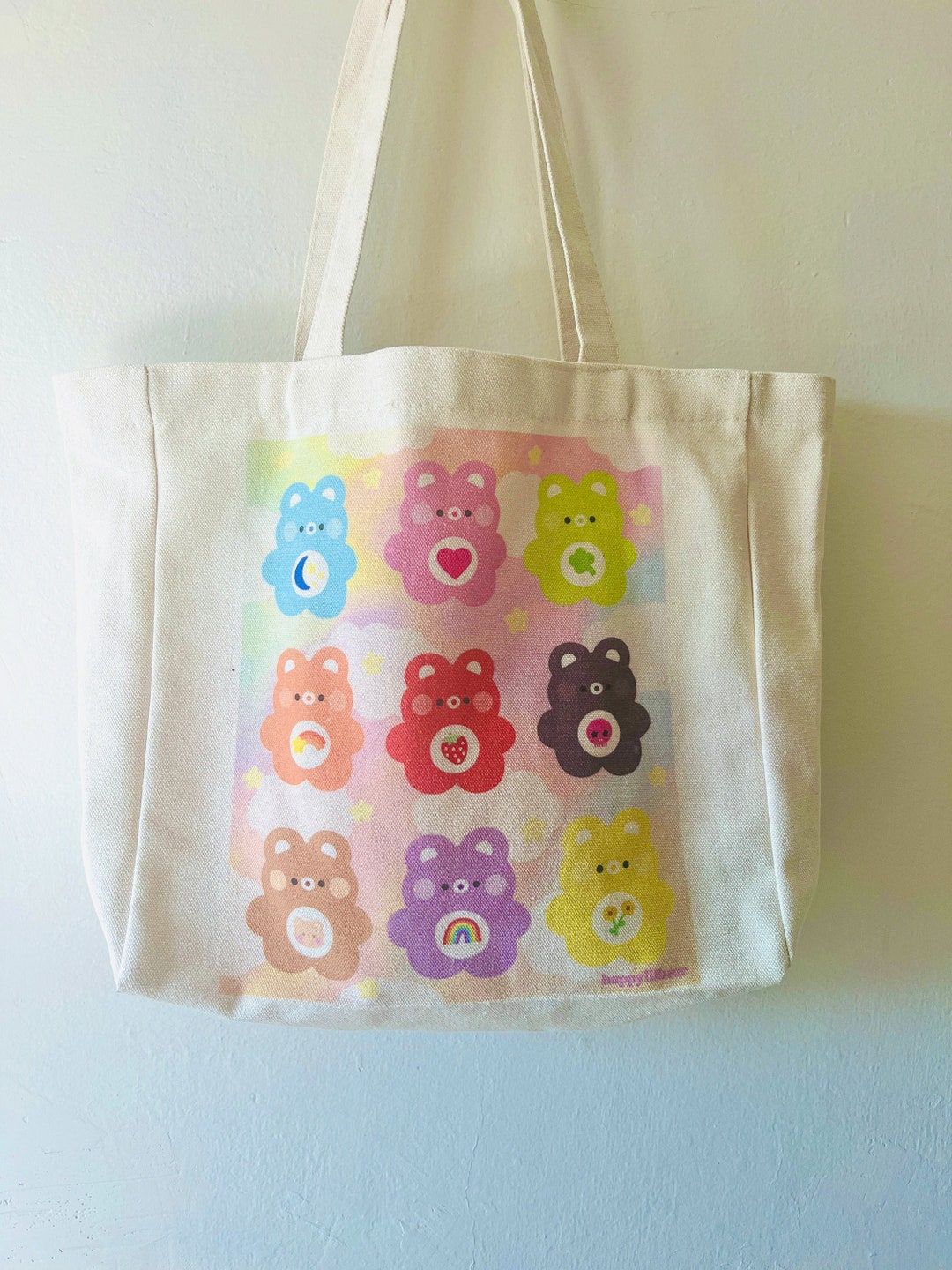 Rainbow Bears Canvas Tote Bagbear Shoulder Bagfrog Tote Bagcute Tote