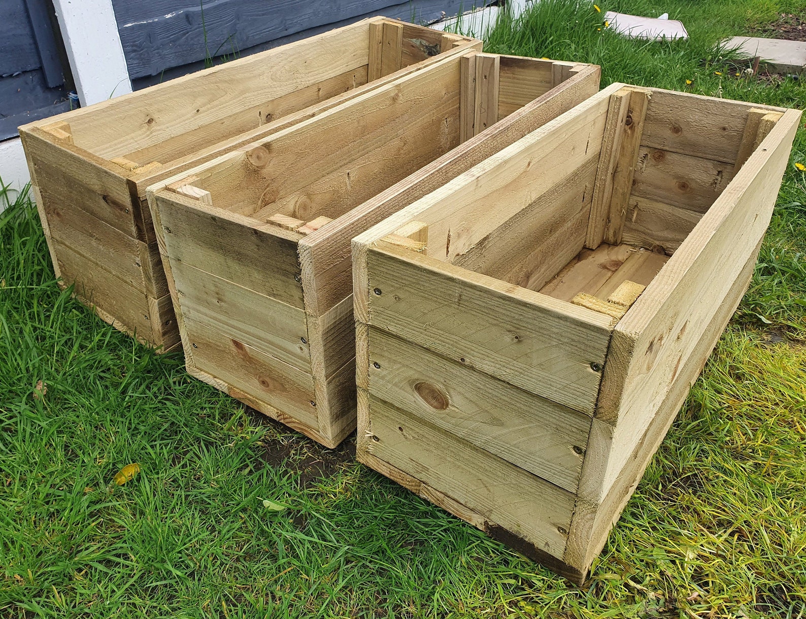 Tanalised wooden planters Etsy