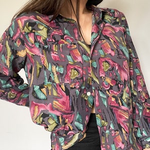 Vintage Printed Long Sleeve Blouse