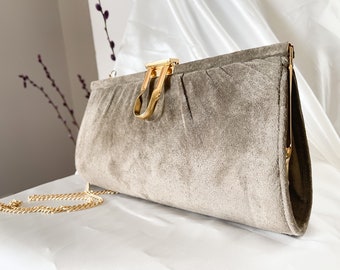 Vintage Handbag | Grey Shoulder Bag by Suzy Smith