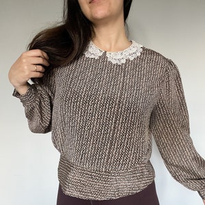 Vintage Lace Collar Blouse