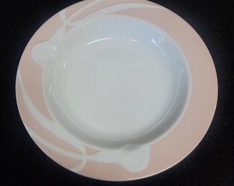 Mikasa Fine China Classic Flair Peach Pattern Rimmed Soup Bowl