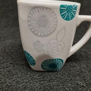 Coventry Porcelain Gia Turquoise Pattern Rounded Square Coffee Mug