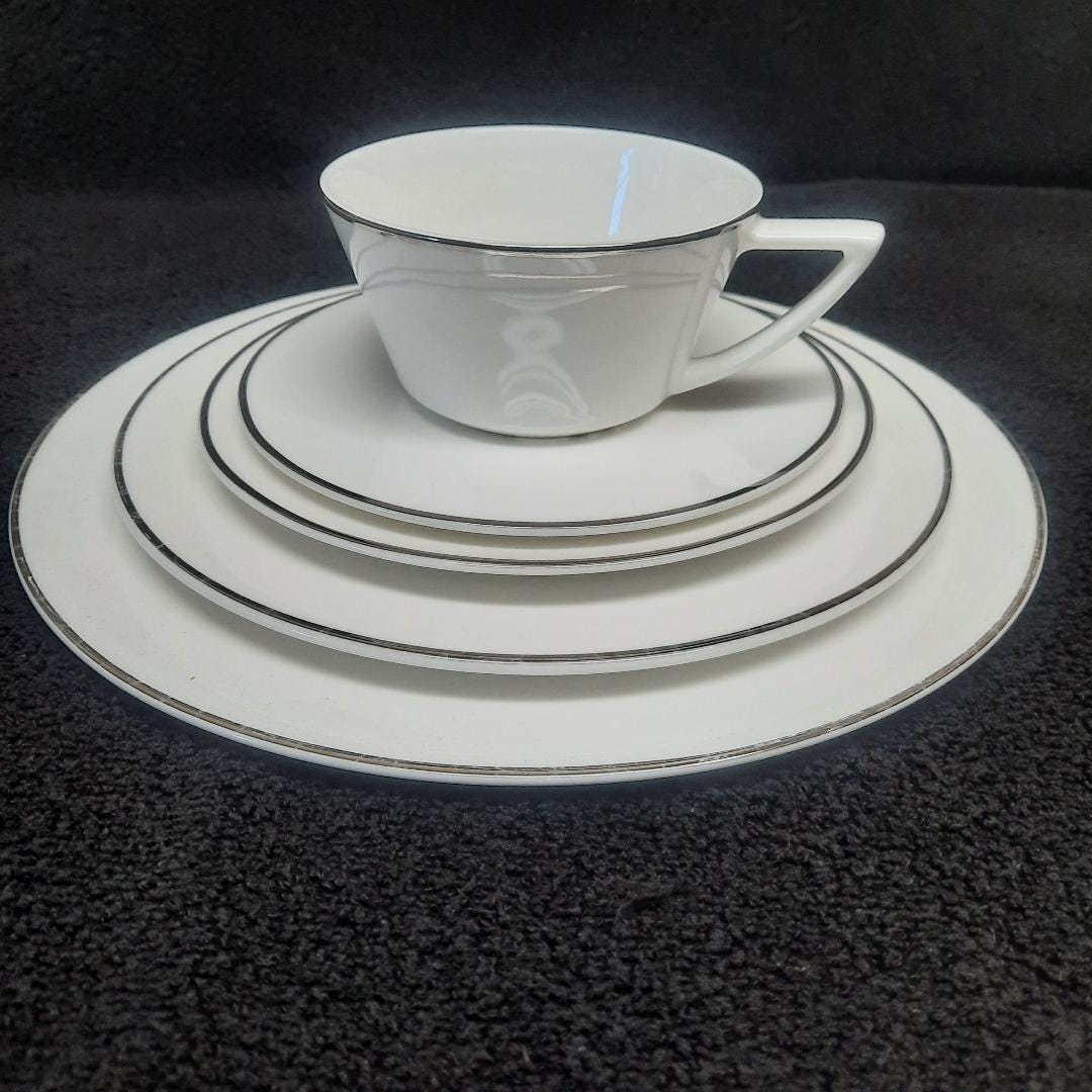 Olivia Oliver Fine Bone China Madison Platinum Pattern