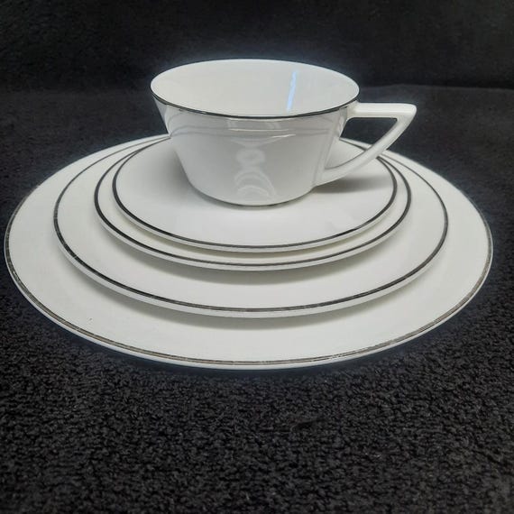 Olivia Oliver Fine Bone China Madison Platinum Pattern