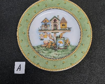 Sakura Genuine Stoneware Garden Vignette Pattern Salad Dessert Plate Choice of Pattern Debbie Mumm