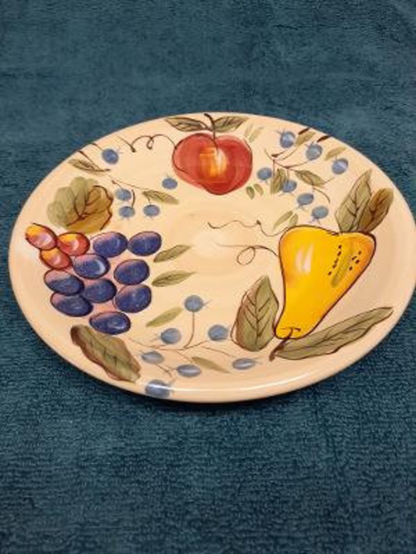 Gibson Handpainted Cornucopia Fruits Pattern Salad Plate Etsy India