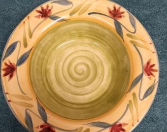 Pier 1 Imports Hand Painted Elizabeth Pattern Dinnerware Pieces Artisan Style Stoneware Choice Plate Bowl Dinner