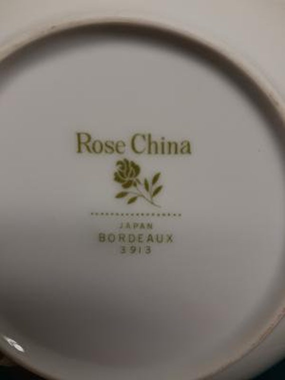Rose China Bordeaux Pattern Dinnerware Pieces Dinner Cereal Plate