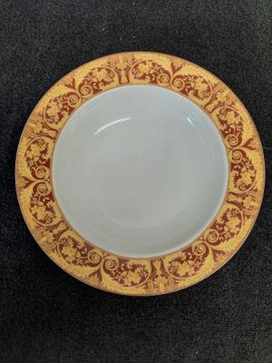 Lynns Fine China Valetta Red Pattern Rimmed Soup Bowl Etsy