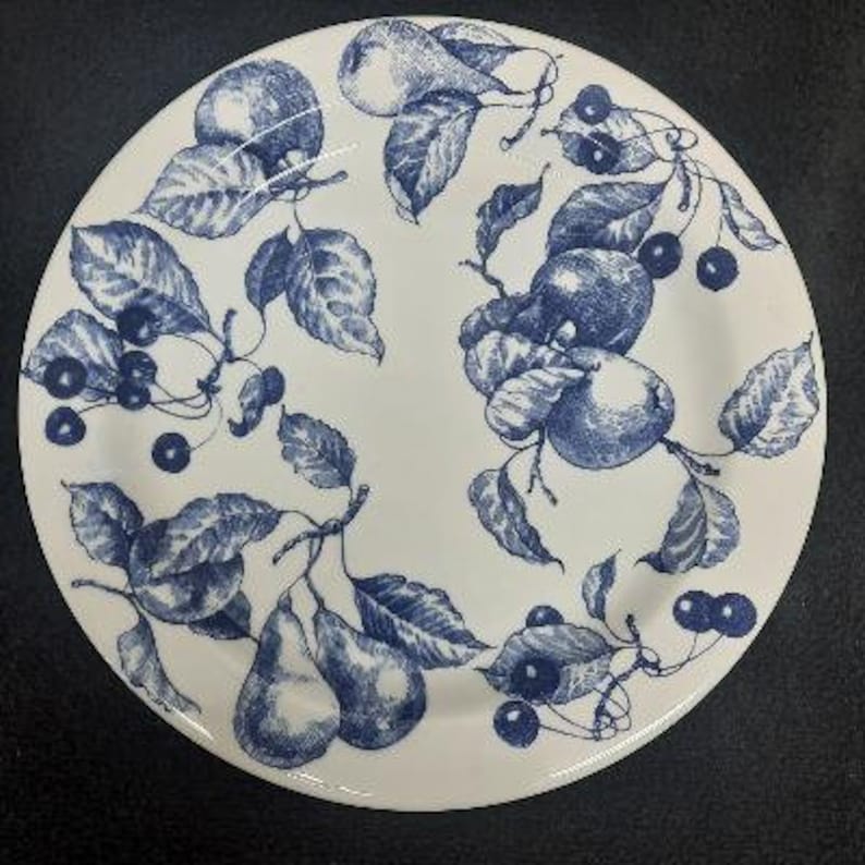 Ceramica Quadrifoglio Blue Fruits and Leaves Pattern Dinnerware Pieces