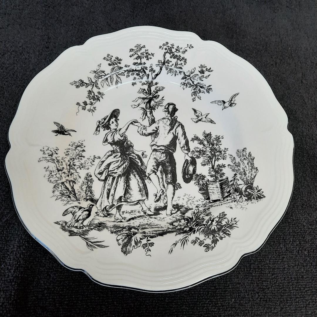 Dish Pattern Toile Tabletops Unlimited New England Toile Black Pattern Dinnerware Piece ...