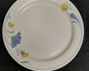 Lenox Chinastone Buttercups on Blue Pattern Dinner Plate Made in USA