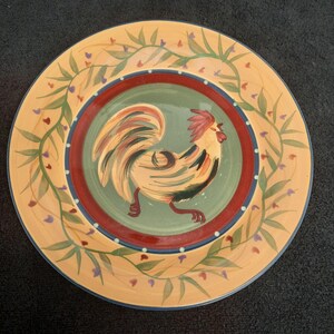 222 Fifth Chez Rooster Pattern Dinnerware Piece Choice Plate Bowl