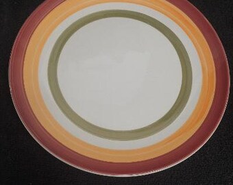 Royal Norfolk RNF93 Striped Pattern Stoneware Dinner Plate