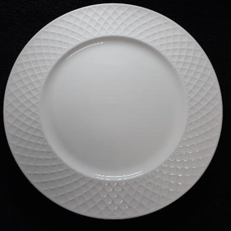 Mikasa Bone China Trellis Pattern Embossed Band Dinner Plate Etsy