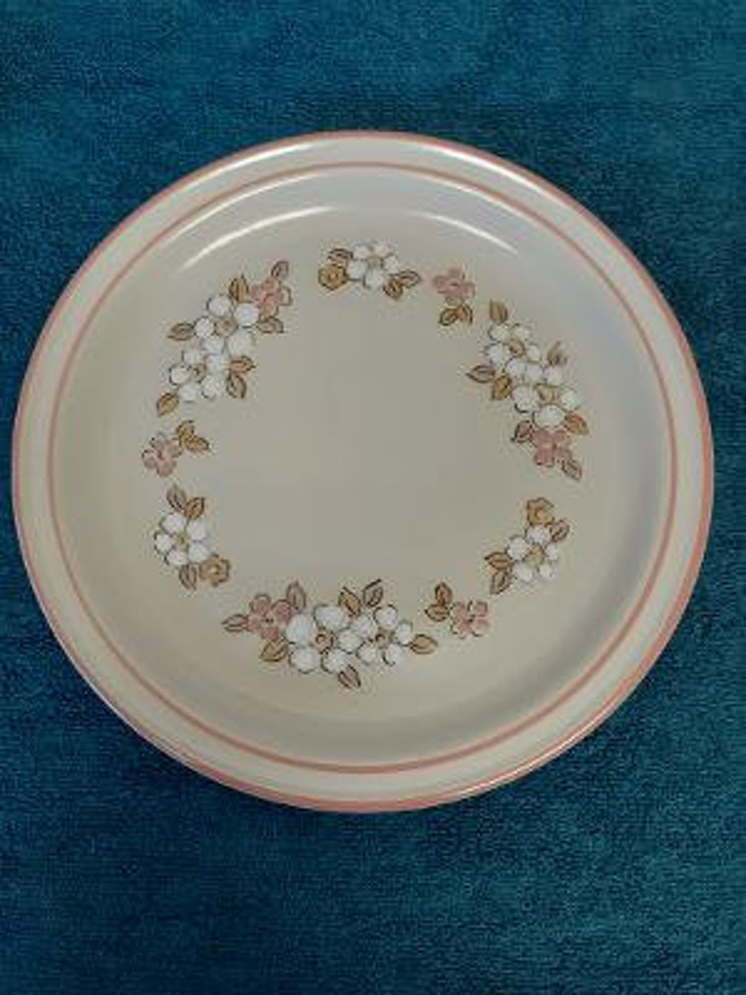 Hearthside Chantilly Stoneware Fleur De Bois Peach Pattern Dinner Plate
