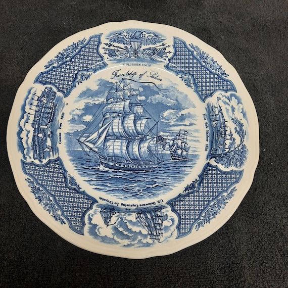 Alfred Meakin Fair Winds Blue Pattern Dinner Plate the Friendship