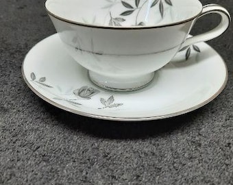 Noritake China Rosamor 5851 Pattern Coffee Cup and Saucer Set Made in Japan Vintage