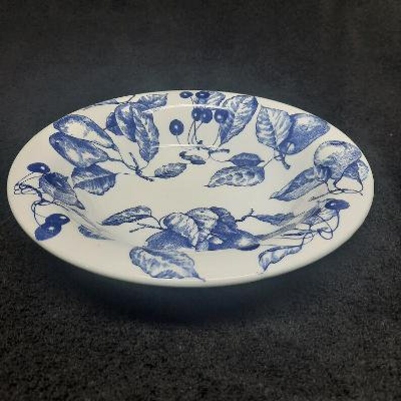 Ceramica Quadrifoglio Blue Fruits and Leaves Pattern Dinnerware Pieces