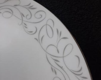 Kent China Cherie Pattern Dinnerware Piece Choice Made in Japan Platinum Trim Platter Dinner Soup Bread Fruit Coffee Sugar Creamer