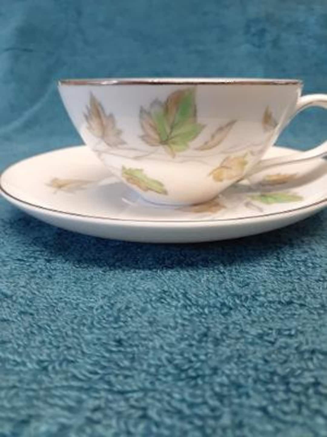 Three Castle China Harvest Time Pattern Coffee Cup and Saucer Set