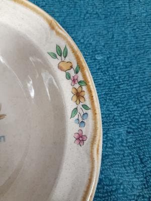 International Tableworks Stoneware Heartland Pattern Rimmed Cereal