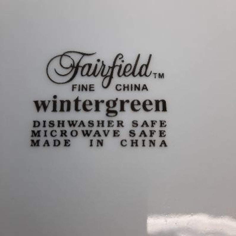 Fairfield Fine China Wintergreen Pattern Dinner Plate Etsy