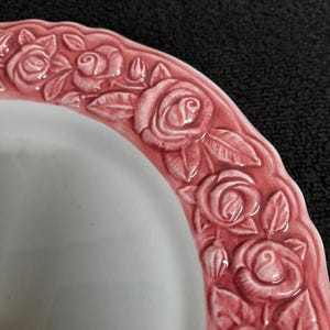 Franco Giorgi Quadrifoglio Embossed Roses Pink Pattern Dinnerware Piece Choice Made in Italy