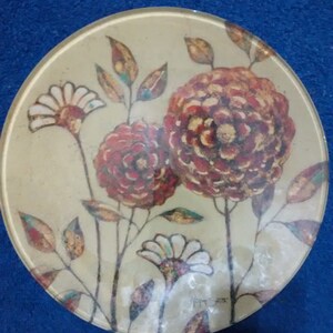 Hope Smith Floral Gilded Tapestry Pattern Artisan Glass Dinner Plate
