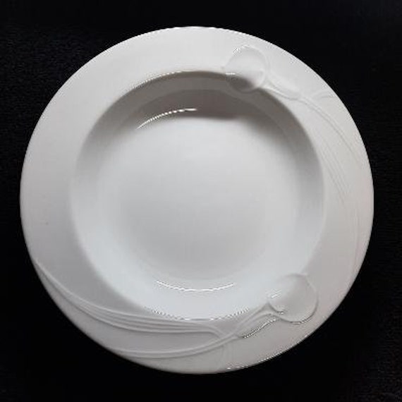Mikasa Fine China Classic Flair White Pattern Rimmed Soup Bowl - Etsy  Australia